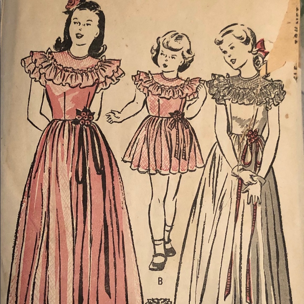 Vintage Butterick Girls party Dress Pattern sz.8